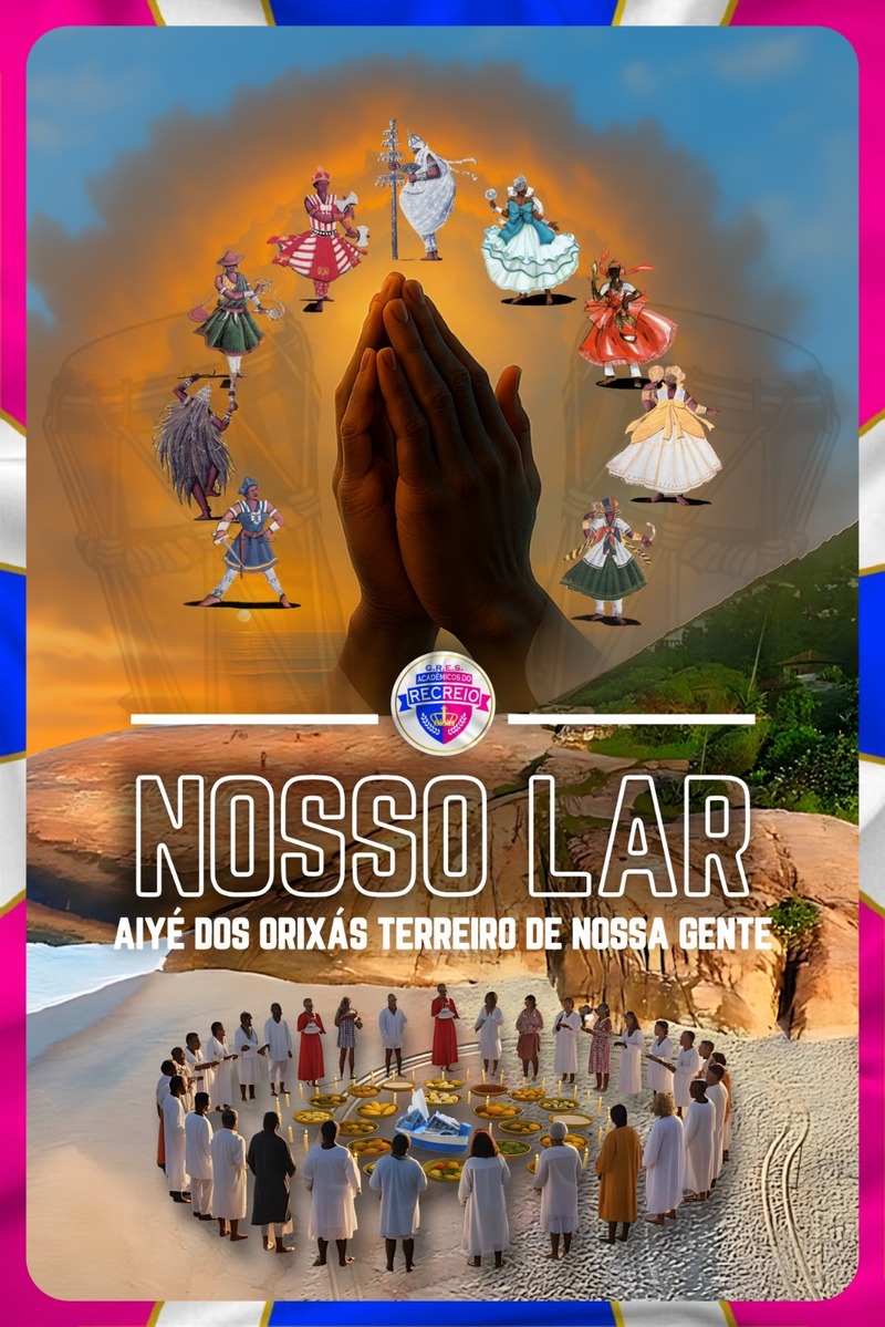 Acadêmicos do Recreio anuncia enredo 2026: “Nosso Lar Aiyê dos Orixás: Terreiro de Nossa Gente”