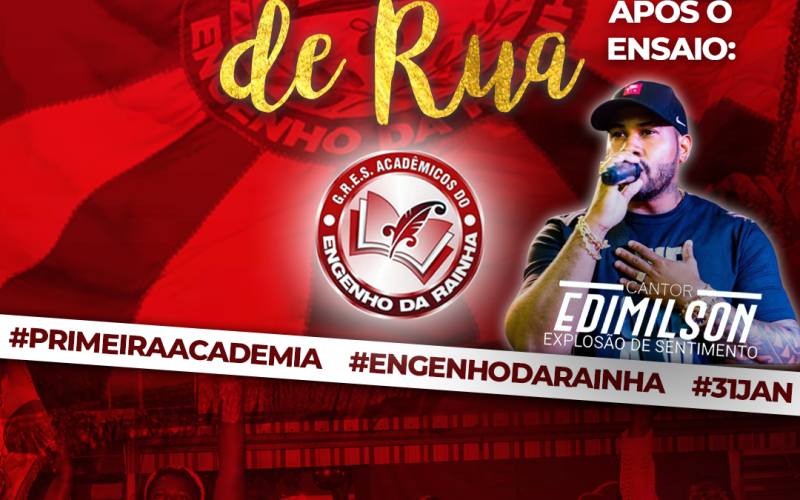 Acadêmicos do Engenho da Rainha promove ensaio de rua nesta sexta, 31