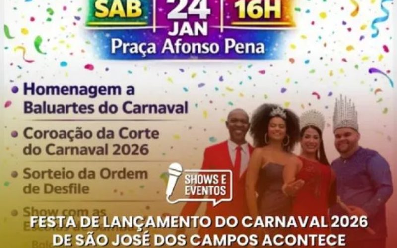 São José dos Campos promove a “Festa de Lançamento do Carnaval 2026”