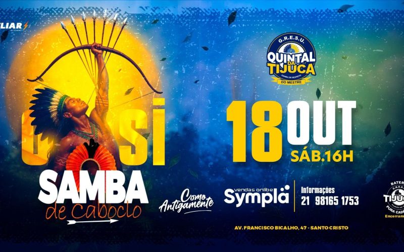 Quintal da Tijuca reestreia neste sábado recebendo Samba de Caboclo e Bateria Pura Cadência